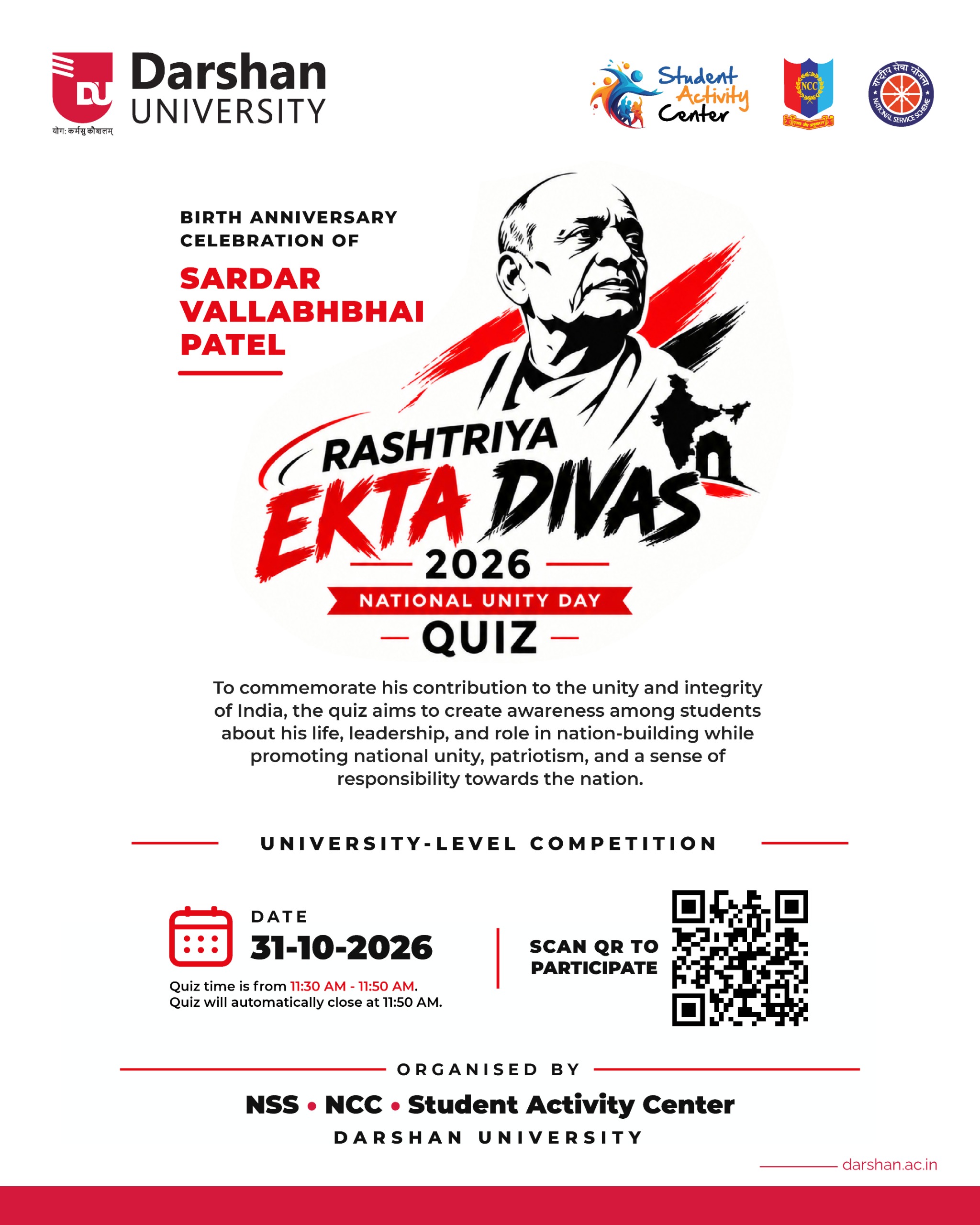 Rashtriya Ekta Divas | National Unity day 2026 Quiz