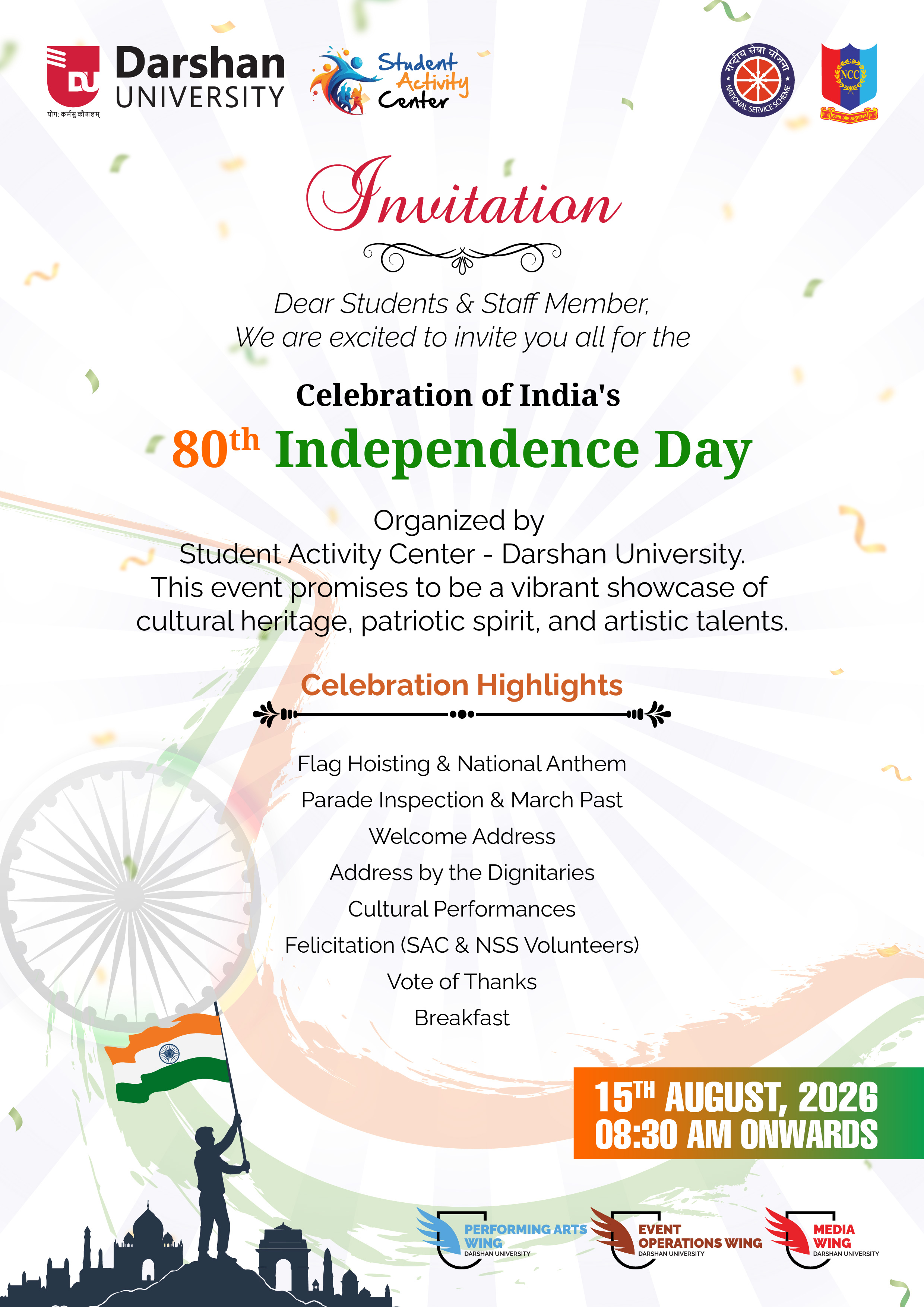 Celebrating 80th Independence Day of India